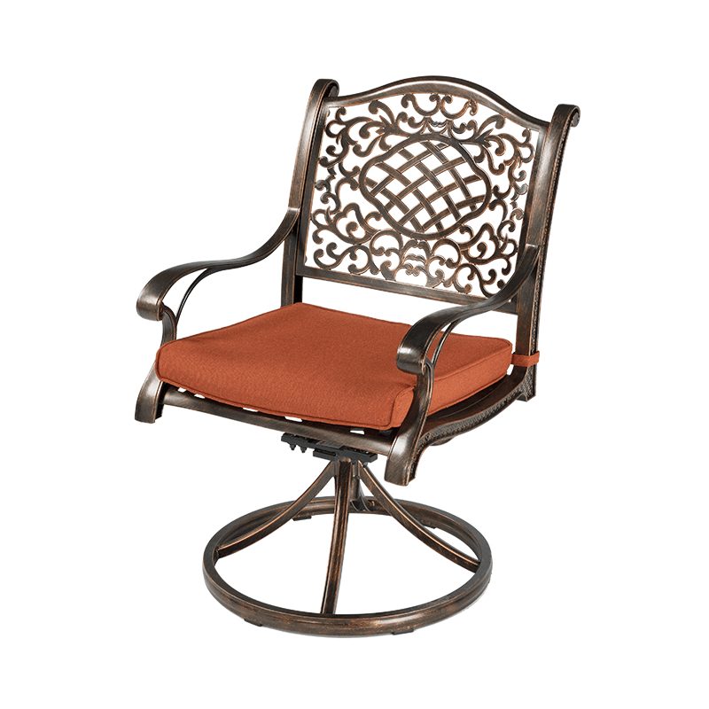 034 Cast Aluminum Swivel Dining Chair - Bronze